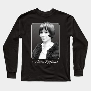 Anna Karina \/\/\ Retro Style Fan Artwork Long Sleeve T-Shirt